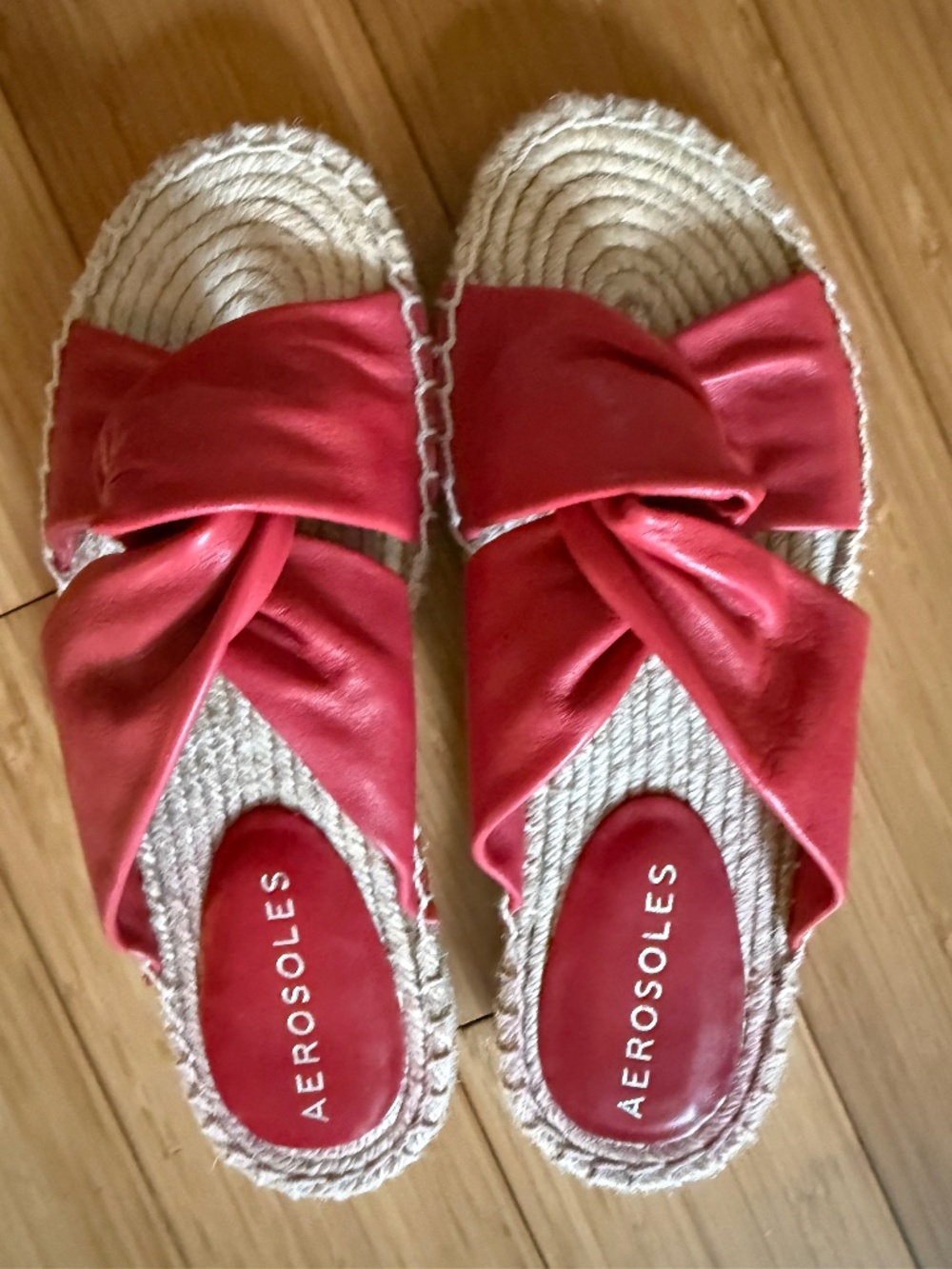 Aerosole women’s red leather sandal